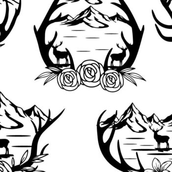 Intra απο ξύλο plywood  Χρώμα wenge 3mm-4mm πάχος - Βουνό λουλουδιών ελαφιών ελαφιών Δίασταση 20x20 cm INTRAFABR-88174547 - Image 1