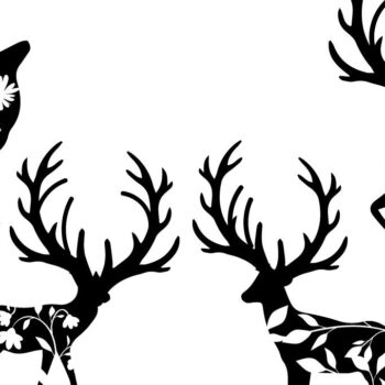 Intra απο ξύλο plywood  Χρώμα wenge 3mm-4mm πάχος - Στολίδι με ελαφοκέρατα Floral Δίασταση 6x6 cm INTRAFABR-37056989 - Image 1