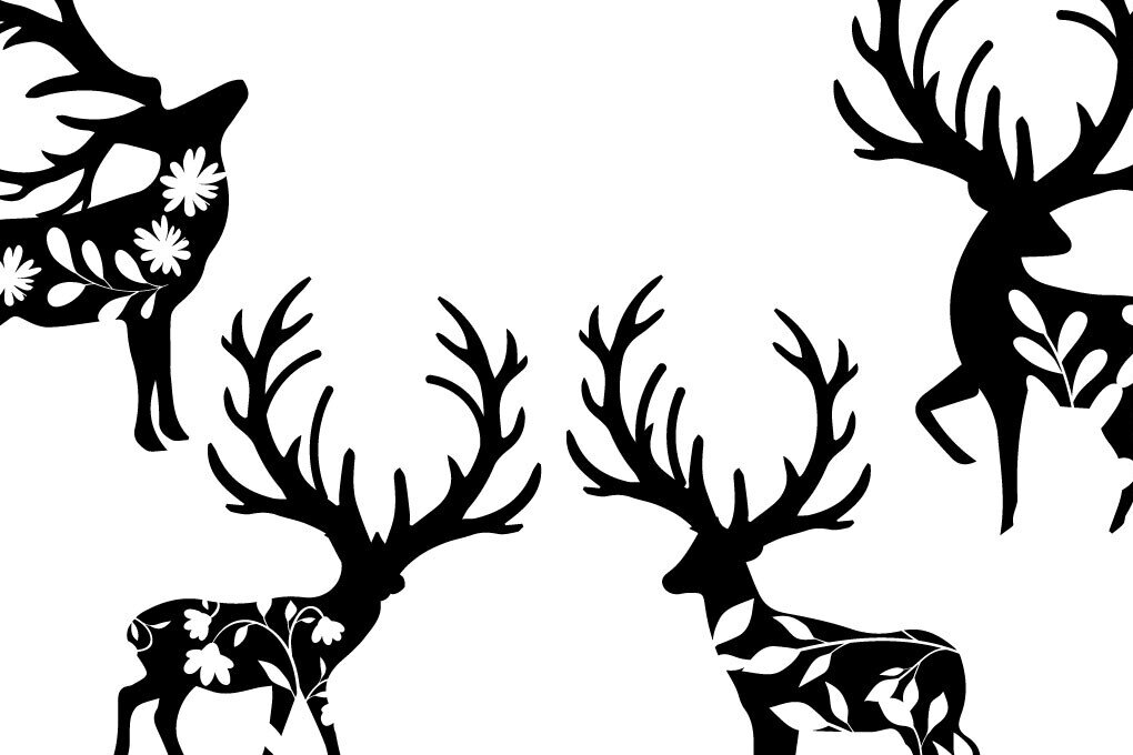 Intra απο ξύλο plywood  Χρώμα wenge 3mm-4mm πάχος - Στολίδι με ελαφοκέρατα Floral Δίασταση 6x6 cm INTRAFABR-37056989