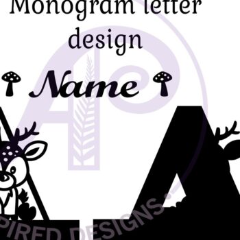 Intra απο ξύλο plywood  Χρώμα wenge 3mm-4mm πάχος - Μονόγραμμα με κεφαλαίο ελάφι Επιστολή Δίασταση 30x20 cm INTRAFABR-118960742 - Image 3