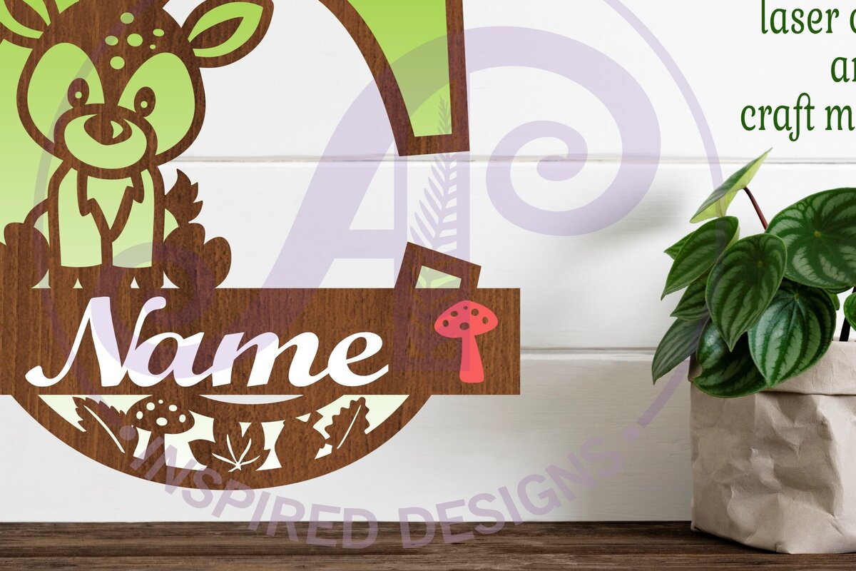 Intra απο ξύλο plywood  Χρώμα wenge 3mm-4mm πάχος - Μονόγραμμα με κεφαλαίο ελάφι Γράμμα C Δίασταση 30x20 cm INTRAFABR-118960885