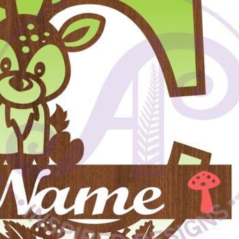 Intra απο ξύλο plywood  Χρώμα wenge 3mm-4mm πάχος - Μονόγραμμα με κεφαλαίο ελάφι Γράμμα C Δίασταση 30x20 cm INTRAFABR-118960885 - Image 2