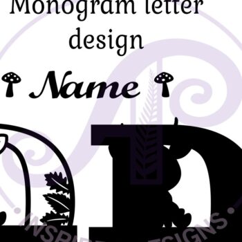 Intra απο ξύλο plywood  Χρώμα wenge 3mm-4mm πάχος - Μονόγραμμα με κεφαλαίο ελάφι Επιστολή D Δίασταση 30x20 cm INTRAFABR-118960931 - Image 3