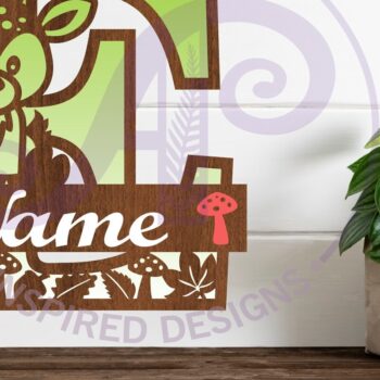 Intra απο ξύλο plywood  Χρώμα wenge 3mm-4mm πάχος - Μονόγραμμα με κεφαλαίο ελάφι Επιστολή E Δίασταση 30x20 cm INTRAFABR-118960981 - Image 1