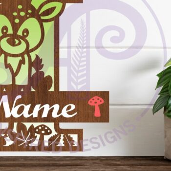 Intra απο ξύλο plywood Χρώμα wenge 3mm-4mm πάχος - Μονόγραμμα με κεφαλαίο ελάφι Επιστολή I Δίασταση 30x20 cm INTRAFABR-118906445 - Image 1