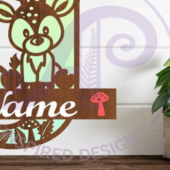 Intra απο ξύλο plywood  Χρώμα wenge 3mm-4mm πάχος - Μονόγραμμα με κεφαλαίο ελάφι Επιστολή J Δίασταση 30x20 cm INTRAFABR-118960683 - Image 1