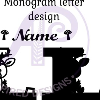 Intra απο ξύλο plywood  Χρώμα wenge 3mm-4mm πάχος - Μονόγραμμα με κεφαλαίο ελάφι Επιστολή L Δίασταση 30x20 cm INTRAFABR-69815876 - Image 3