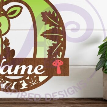 Intra απο ξύλο plywood Χρώμα wenge 3mm-4mm πάχος - Μονόγραμμα με κεφαλαίο ελάφι Επιστολή O Δίασταση 30x20 cm INTRAFABR-109207977 - Image 1