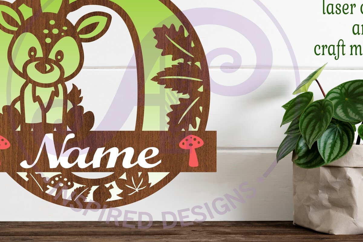 Intra απο ξύλο plywood  Χρώμα wenge 3mm-4mm πάχος - Μονόγραμμα με κεφαλαίο ελάφι Επιστολή O Δίασταση 30x20 cm INTRAFABR-109207977