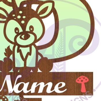 Intra απο ξύλο plywood Χρώμα wenge 3mm-4mm πάχος - Μονόγραμμα με κεφαλαίο ελάφι Επιστολή P Δίασταση 30x20 cm INTRAFABR-109207819 - Image 2