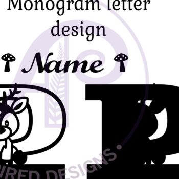 Intra απο ξύλο plywood Χρώμα wenge 3mm-4mm πάχος - Μονόγραμμα με κεφαλαίο ελάφι Επιστολή P Δίασταση 30x20 cm INTRAFABR-109207819 - Image 3