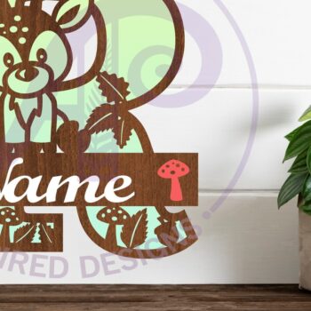 Intra απο ξύλο plywood Χρώμα wenge 3mm-4mm πάχος - Μονόγραμμα με κεφαλαίο ελάφι Επιστολή R Δίασταση 30x20 cm INTRAFABR-109207757 - Image 1