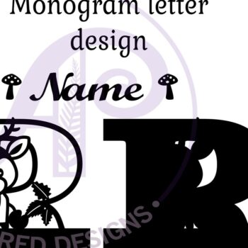 Intra απο ξύλο plywood Χρώμα wenge 3mm-4mm πάχος - Μονόγραμμα με κεφαλαίο ελάφι Επιστολή R Δίασταση 30x20 cm INTRAFABR-109207757 - Image 3