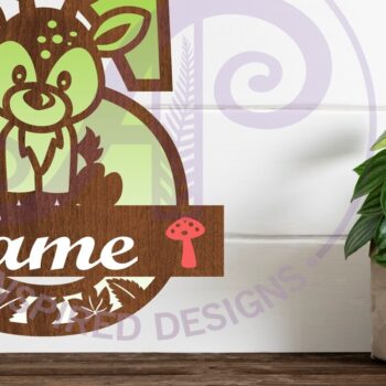 Intra απο ξύλο plywood  Χρώμα wenge 3mm-4mm πάχος - Μονόγραμμα με κεφαλαίο ελάφι Επιστολή S Δίασταση 30x20 cm INTRAFABR-109207672 - Image 1