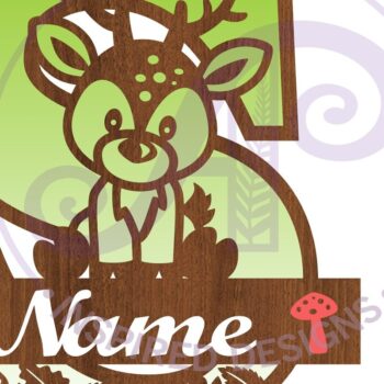 Intra απο ξύλο plywood  Χρώμα wenge 3mm-4mm πάχος - Μονόγραμμα με κεφαλαίο ελάφι Επιστολή S Δίασταση 30x20 cm INTRAFABR-109207672 - Image 2