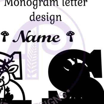 Intra απο ξύλο plywood  Χρώμα wenge 3mm-4mm πάχος - Μονόγραμμα με κεφαλαίο ελάφι Επιστολή S Δίασταση 30x20 cm INTRAFABR-109207672 - Image 3