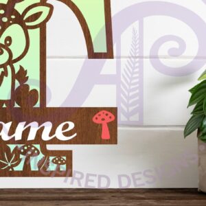 Intra απο ξύλο plywood Χρώμα wenge 3mm-4mm πάχος - Μονόγραμμα με κεφαλαίο ελάφι Επιστολή T Δίασταση 30x20 cm INTRAFABR-109207869