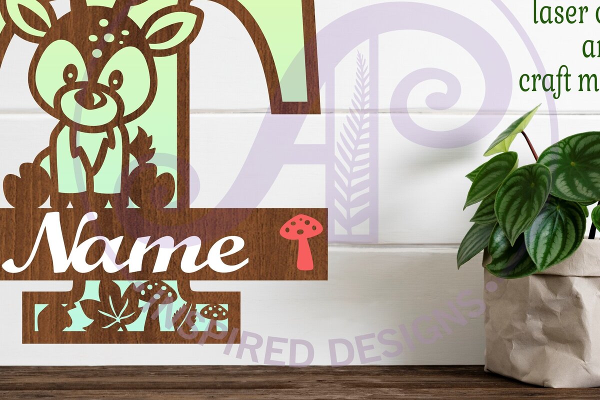 Intra απο ξύλο plywood  Χρώμα wenge 3mm-4mm πάχος - Μονόγραμμα με κεφαλαίο ελάφι Επιστολή T Δίασταση 30x20 cm INTRAFABR-109207869