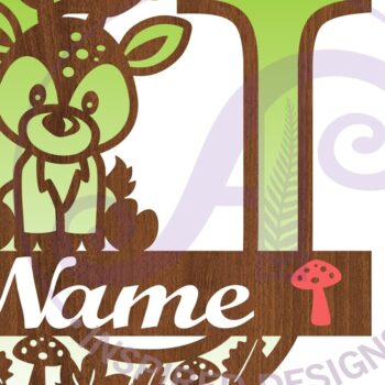 Intra απο ξύλο plywood Χρώμα wenge 3mm-4mm πάχος - Μονόγραμμα με κεφαλαίο ελάφι Letter U Δίασταση 30x20 cm INTRAFABR-109207909 - Image 2