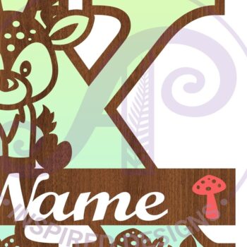 Intra απο ξύλο plywood  Χρώμα wenge 3mm-4mm πάχος - Μονόγραμμα με κεφαλαίο ελάφι Επιστολή X Δίασταση 30x20 cm INTRAFABR-93245665 - Image 2