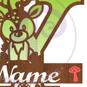 Intra απο ξύλο plywood  Χρώμα wenge 3mm-4mm πάχος - Μονόγραμμα με κεφαλαίο ελάφι Επιστολή Y Δίασταση 30x20 cm INTRAFABR-93245705 - Image 2