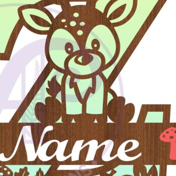 Intra απο ξύλο plywood  Χρώμα wenge 3mm-4mm πάχος - Μονόγραμμα με κεφαλαίο ελάφι Γράμμα Z Δίασταση 30x20 cm INTRAFABR-93245751 - Image 2