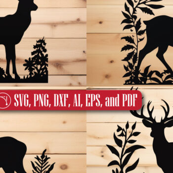 Intra απο ξύλο plywood  Χρώμα wenge 3mm-4mm πάχος - Σετ υ με χριστουγεννιάτικο κομμένο με λέιζερ ελάφια Δίασταση 15x15 cm INTRAFABR-93245992 - Image 1