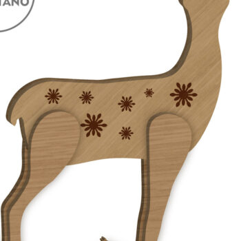 Intra απο ξύλο plywood Χρώμα wenge 3mm-4mm πάχος - Πρότυπο κοπής με λέιζερ Χριστουγέννων ελαφιών, σπίτι Δίασταση 7x8 cm INTRAFABR-93245577 - Image 4