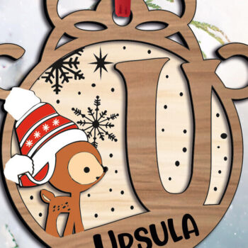 Intra απο ξύλο plywood Χρώμα wenge 3mm-4mm πάχος - Ελάφια Χριστουγεννιάτικη επιστολή U στολίδι διακοπές Δίασταση 6x6 cm INTRAFABR-122682963 - Image 1