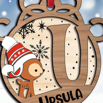 Intra απο ξύλο plywood Χρώμα wenge 3mm-4mm πάχος - Ελάφια Χριστουγεννιάτικη επιστολή U στολίδι διακοπές Δίασταση 6x6 cm INTRAFABR-122682963 - Image 3