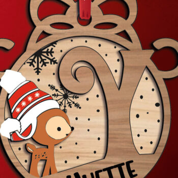 Intra απο ξύλο plywood  Χρώμα wenge 3mm-4mm πάχος - Ελάφια Χριστουγεννιάτικη επιστολή Y Στολίδι διακοπές Δίασταση 6x6 cm INTRAFABR-122682758 - Image 3