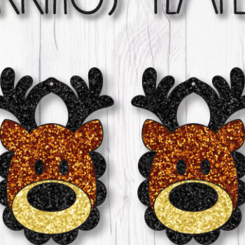 Intra απο ξύλο plywood  Χρώμα wenge 3mm-4mm πάχος - Πρότυπο σκουλαρίκια ελαφιού Δίασταση 3x3 cm INTRAFABR-122491195 - Image 1