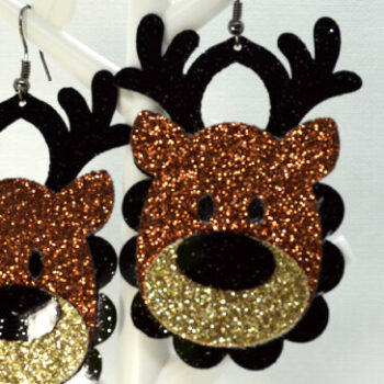 Intra απο ξύλο plywood  Χρώμα wenge 3mm-4mm πάχος - Πρότυπο σκουλαρίκια ελαφιού Δίασταση 3x3 cm INTRAFABR-122491195 - Image 2