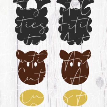 Intra απο ξύλο plywood  Χρώμα wenge 3mm-4mm πάχος - Πρότυπο σκουλαρίκια ελαφιού Δίασταση 3x3 cm INTRAFABR-122491195 - Image 3