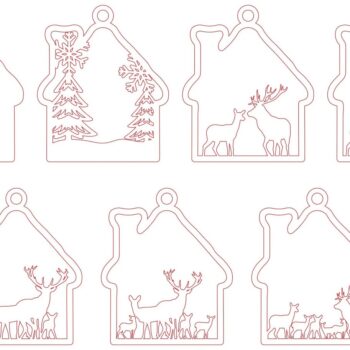 Intra απο ξύλο plywood  Χρώμα wenge 3mm-4mm πάχος - Στολίδι με στρώσεις από μέλη της οικογένειας ελαφιών Δίασταση 6x6 cm INTRAFABR-104485809 - Image 4