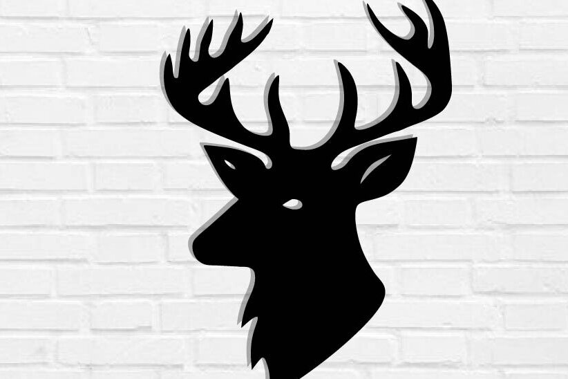 Intra απο ξύλο plywood  Χρώμα wenge 3mm-4mm πάχος - Deer Head Metal Wall Art Δίασταση 40x50 cm INTRAFABR-114246699