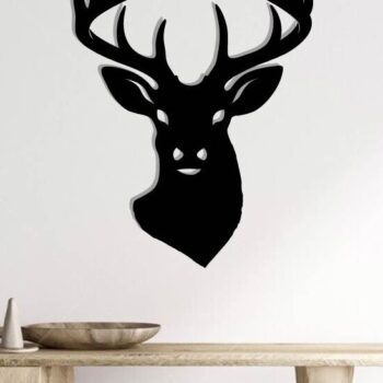 Intra απο ξύλο plywood Χρώμα wenge 3mm-4mm πάχος - Deer Head διακόσμηση τοίχου Δίασταση 40x50 cm INTRAFABR-114246687 - Image 2