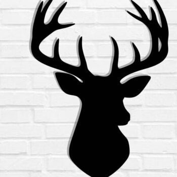 Intra απο ξύλο plywood Χρώμα wenge 3mm-4mm πάχος - Deer Head διακόσμηση τοίχου Δίασταση 40x50 cm INTRAFABR-114246653 - Image 1