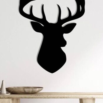 Intra απο ξύλο plywood Χρώμα wenge 3mm-4mm πάχος - Deer Head διακόσμηση τοίχου Δίασταση 40x50 cm INTRAFABR-114246653 - Image 2