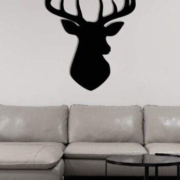 Intra απο ξύλο plywood Χρώμα wenge 3mm-4mm πάχος - Deer Head διακόσμηση τοίχου Δίασταση 40x50 cm INTRAFABR-114246653 - Image 3