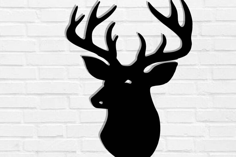 Intra απο ξύλο plywood  Χρώμα wenge 3mm-4mm πάχος - Deer Head διακόσμηση τοίχου Δίασταση 40x50 cm INTRAFABR-72009028