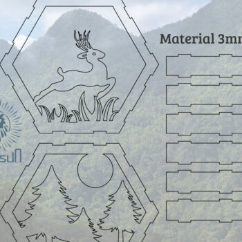 Intra απο ξύλο plywood Χρώμα wenge 3mm-4mm πάχος - Deer Hexagon Cut Decor Home 2 Δίασταση 20x20 cm INTRAFABR-119538574 - Image 2