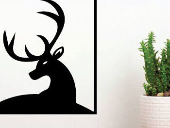 Intra απο ξύλο plywood Χρώμα wenge 3mm-4mm πάχος - Τέχνη τοίχου με κοπής με λέιζερ κυνήγι ελαφιού Δίασταση 40x50 cm INTRAFABR-101978137 - Image 2