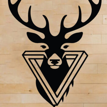 Intra απο ξύλο plywood  Χρώμα wenge 3mm-4mm πάχος - κοπής λέιζερ κυνηγιού ελαφιού, τέχνη τοίχου Δίασταση 40x50 cm INTRAFABR-121438682 - Image 1