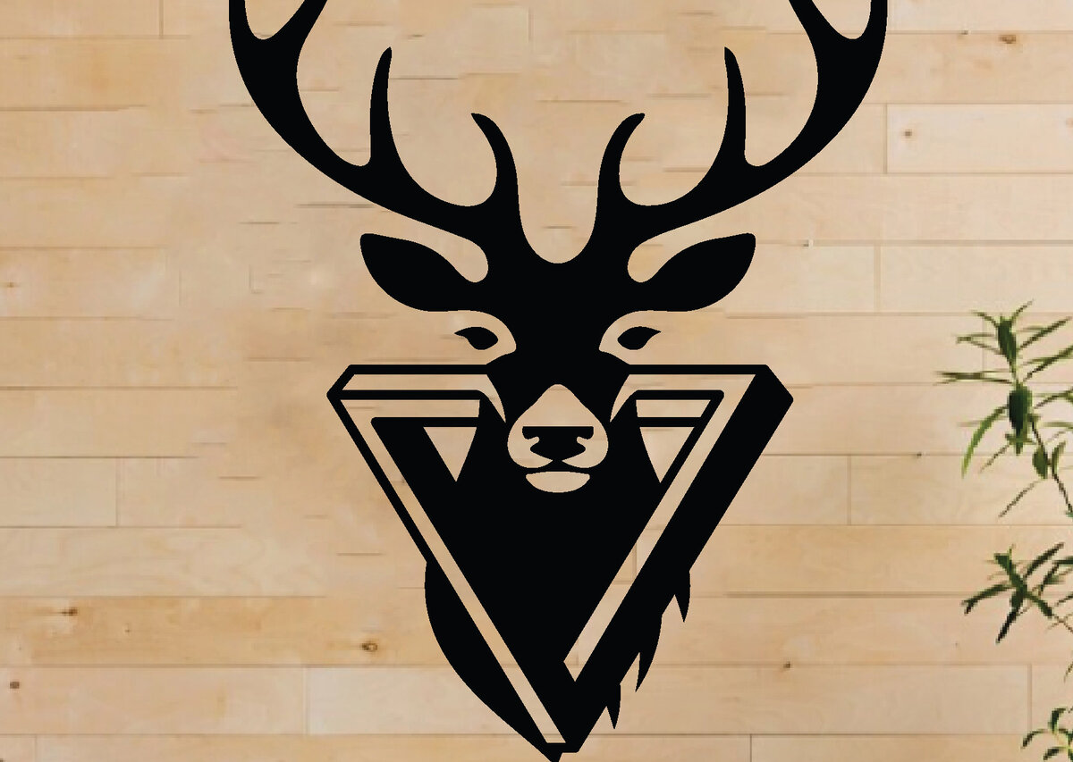 Intra απο ξύλο plywood  Χρώμα wenge 3mm-4mm πάχος - κοπής λέιζερ κυνηγιού ελαφιού, διακόσμηση τοίχου Δίασταση 40x50 cm INTRAFABR-121438686