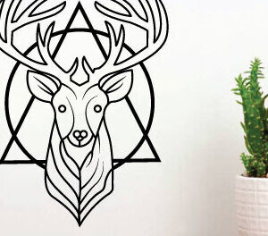 Intra απο ξύλο plywood  Χρώμα wenge 3mm-4mm πάχος - κοπής λέιζερ κυνηγιού ελαφιού, τέχνη τοίχου Δίασταση 40x50 cm INTRAFABR-121901201