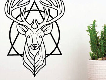 Intra απο ξύλο plywood  Χρώμα wenge 3mm-4mm πάχος - κοπής λέιζερ κυνηγιού ελαφιού, τέχνη τοίχου Δίασταση 40x50 cm INTRAFABR-121901201 - Image 1