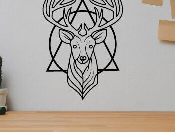 Intra απο ξύλο plywood  Χρώμα wenge 3mm-4mm πάχος - κοπής λέιζερ κυνηγιού ελαφιού, τέχνη τοίχου Δίασταση 40x50 cm INTRAFABR-121901201 - Image 2