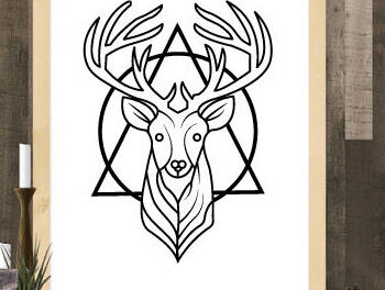 Intra απο ξύλο plywood  Χρώμα wenge 3mm-4mm πάχος - κοπής λέιζερ κυνηγιού ελαφιού, τέχνη τοίχου Δίασταση 40x50 cm INTRAFABR-121901201 - Image 3