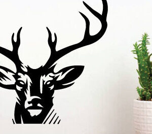 Intra απο ξύλο plywood  Χρώμα wenge 3mm-4mm πάχος - κοπής λέιζερ κυνηγιού ελαφιού, τέχνη τοίχου Δίασταση 40x50 cm INTRAFABR-121901206